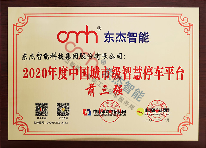 2020年度中国都会级智慧停车平台